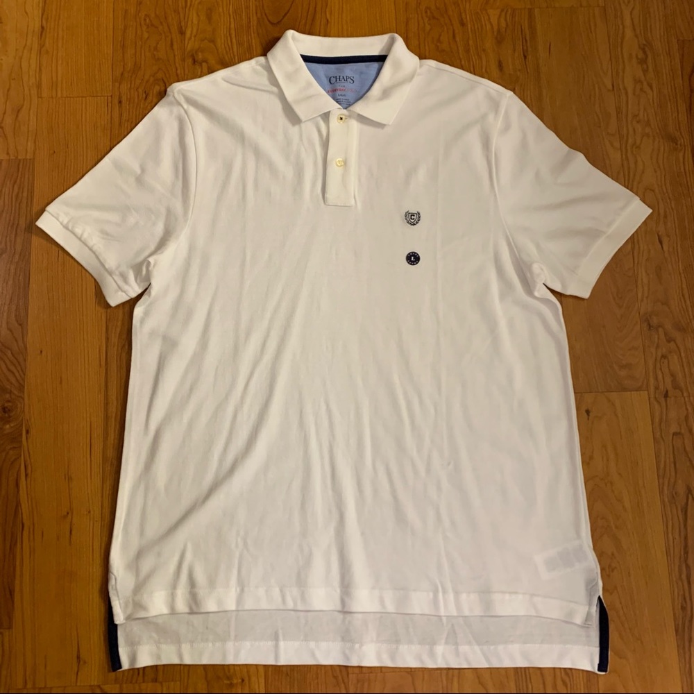 Chaps Large White Short Sleeve Polo